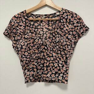 NWOT floral crop top